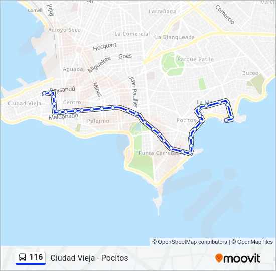 116 Ómnibus Line Map
