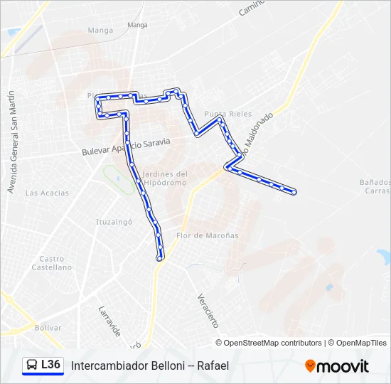 L36 Ómnibus Line Map