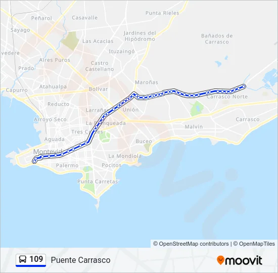 109 Ómnibus Line Map