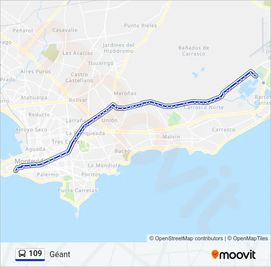 109 Ómnibus Line Map