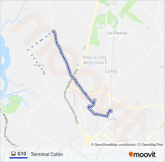 G10 Ómnibus Line Map