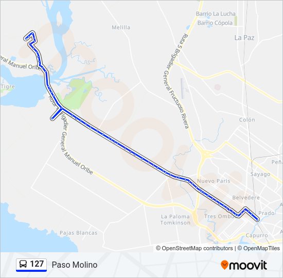 127 Ómnibus Line Map