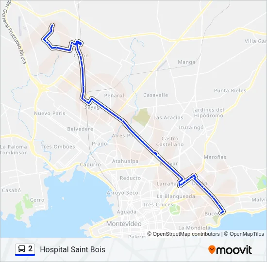 2 Ómnibus Line Map