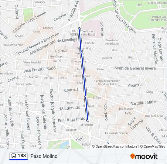 Mapa de 183 de Ómnibus