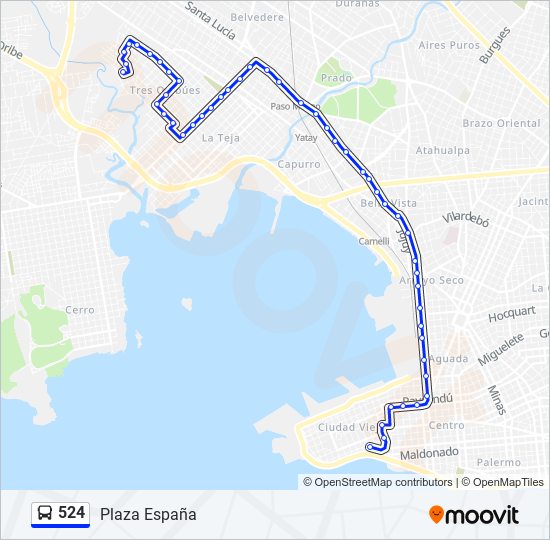 524 Ómnibus Line Map