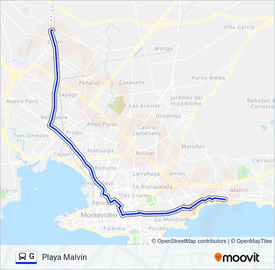 G Ómnibus Line Map