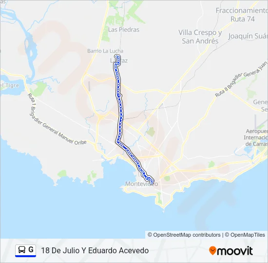 G Ómnibus Line Map