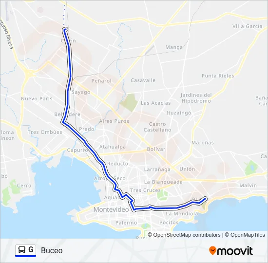 G Ómnibus Line Map