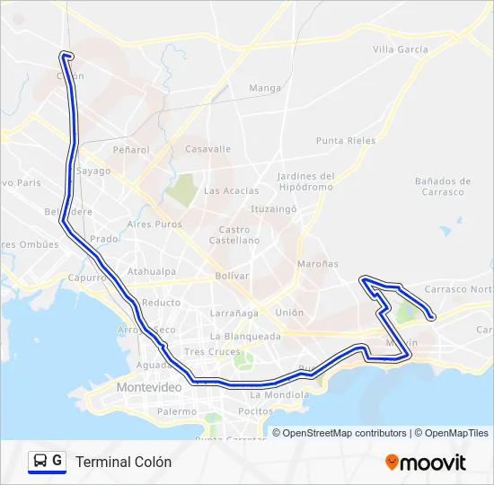 G Bus Line Map