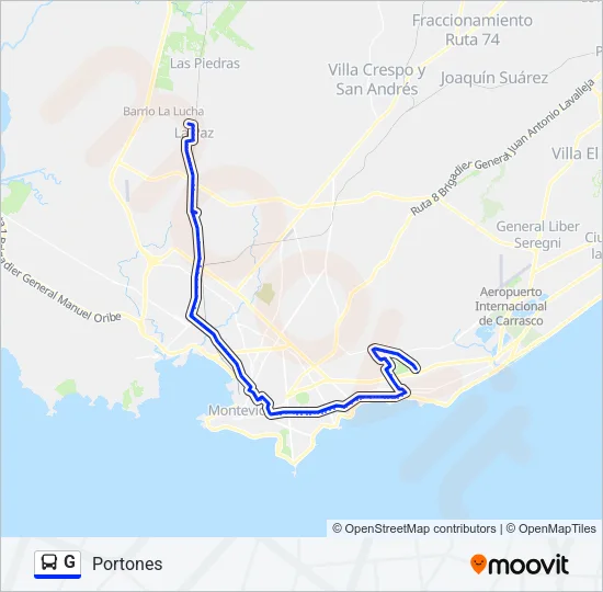 G Ómnibus Line Map