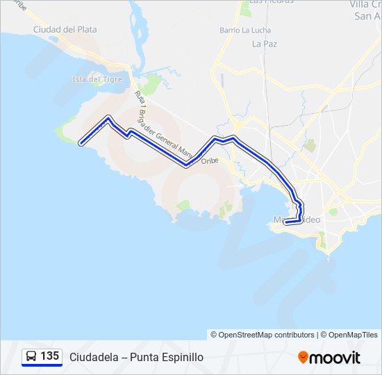 135 Ómnibus Line Map