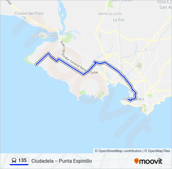 135 Ómnibus Line Map