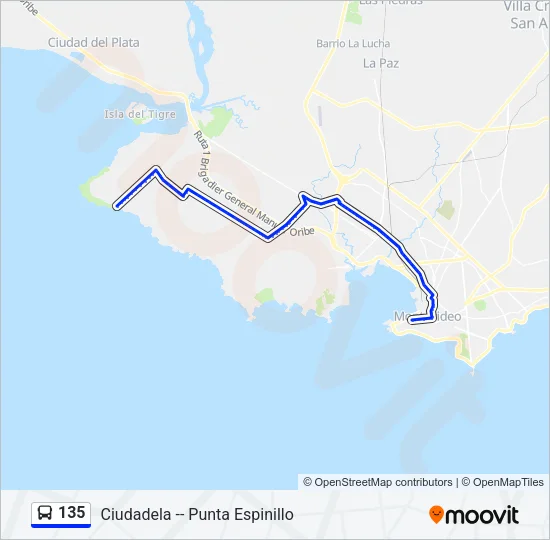 135 Ómnibus Line Map
