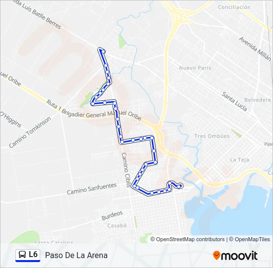 L6 Ómnibus Line Map