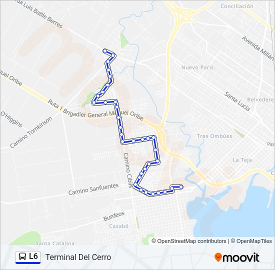 Mapa de L6 de Ómnibus