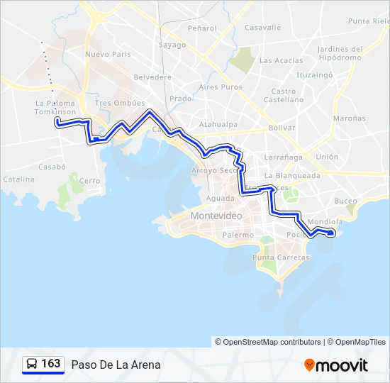 163 Ómnibus Line Map