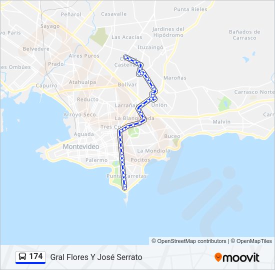 174 Ómnibus Line Map