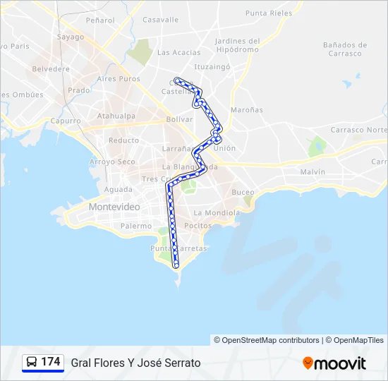 174 Ómnibus Line Map