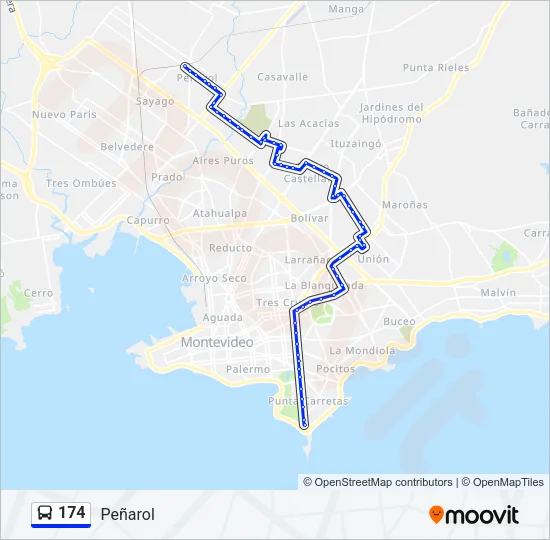 174 Ómnibus Line Map