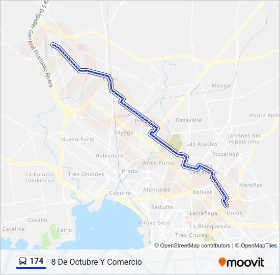 174 Ómnibus Line Map