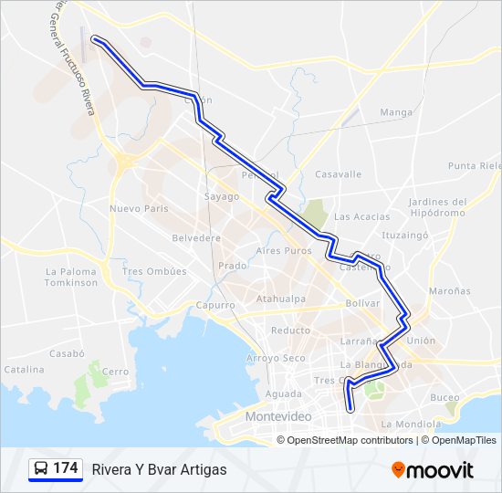 174 Ómnibus Line Map