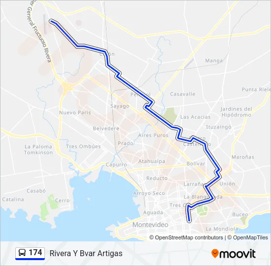 174 Ómnibus Line Map