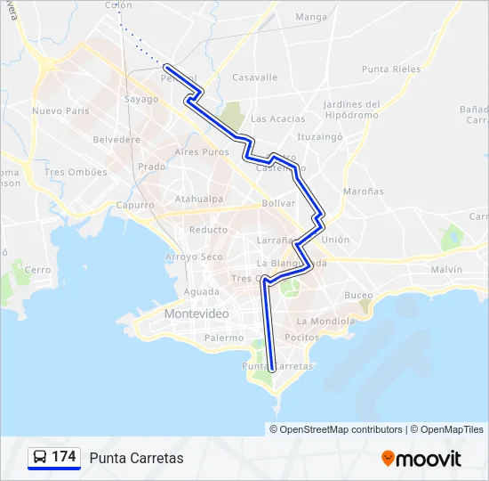 174 Ómnibus Line Map