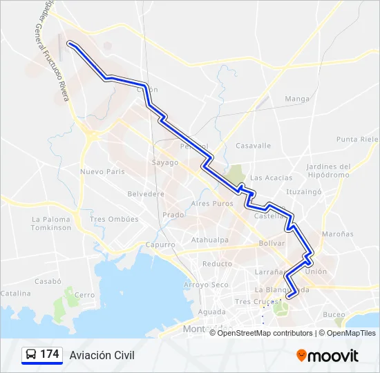 174 Ómnibus Line Map