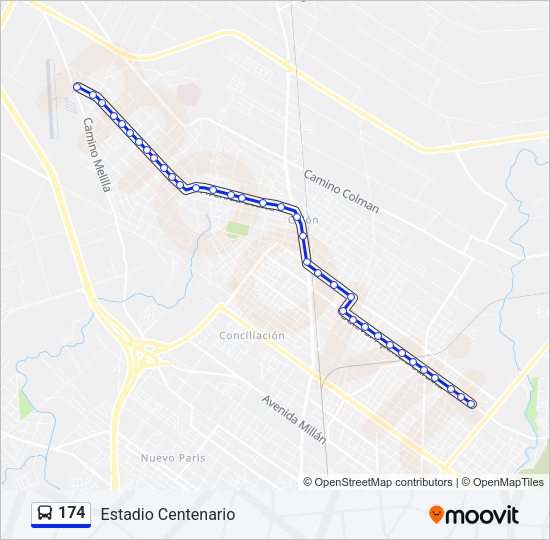 174 Ómnibus Line Map