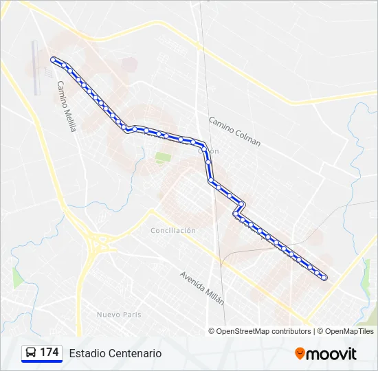 174 Ómnibus Line Map