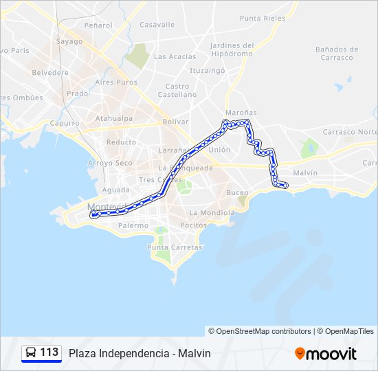 Mapa de 113 de Ómnibus