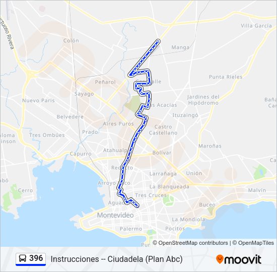 396 Ómnibus Line Map