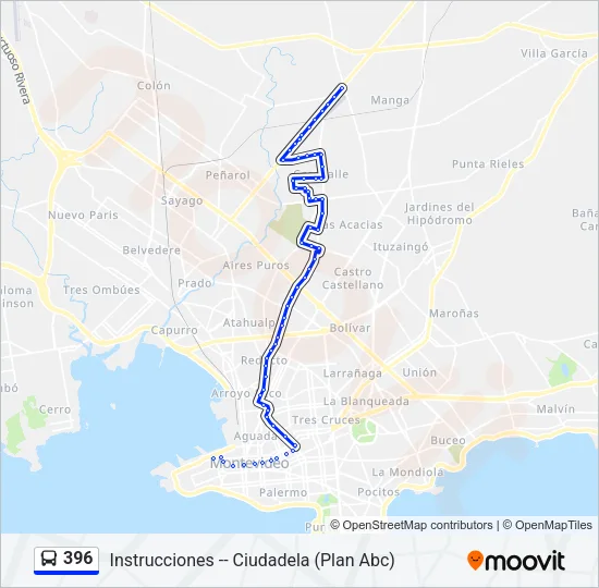 396 Ómnibus Line Map