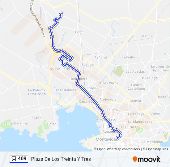409 Ómnibus Line Map