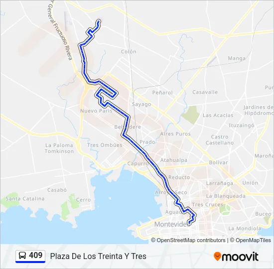 409 Ómnibus Line Map