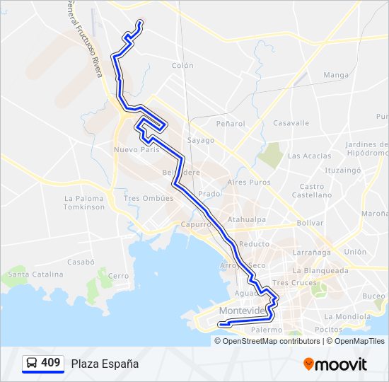 Mapa de 409 de Ómnibus