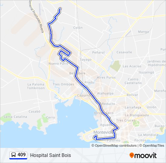 Ruta 409 horarios, paradas y mapas Hospital Saint Bois (Actualizado)