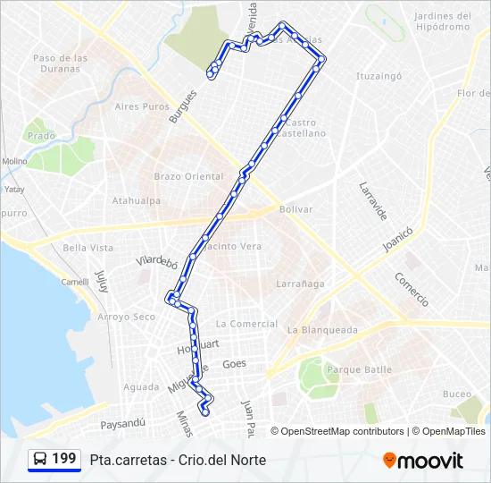 199 Ómnibus Line Map