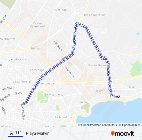 111 ómnibus Line Map
