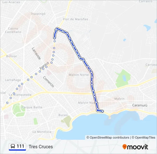 111 Ómnibus Line Map