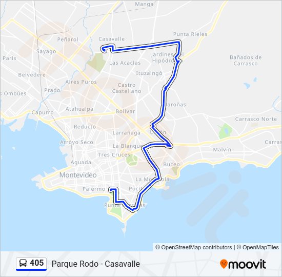 405 Ómnibus Line Map