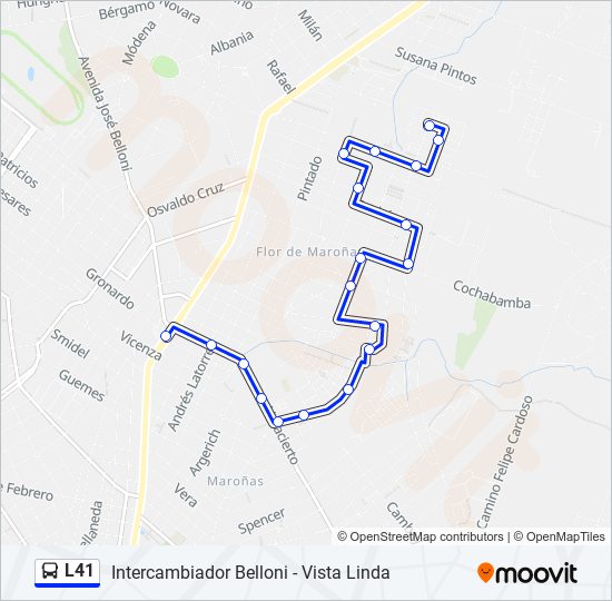 L41 Ómnibus Line Map