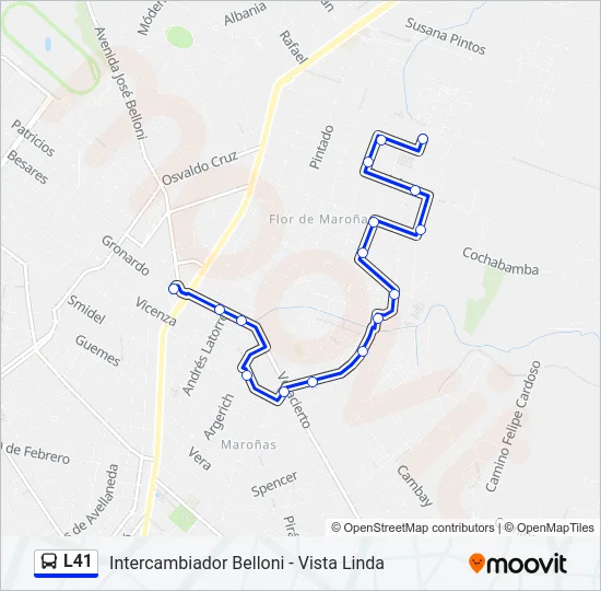 L41 Ómnibus Line Map