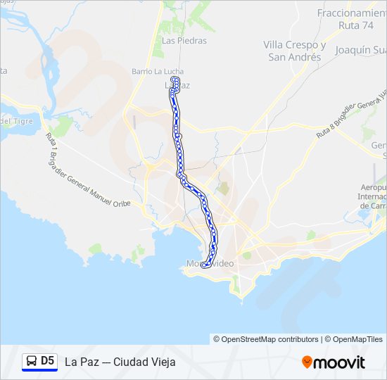 D5 ómnibus Line Map