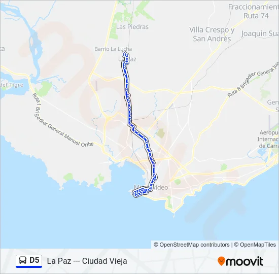 D5 Ómnibus Line Map