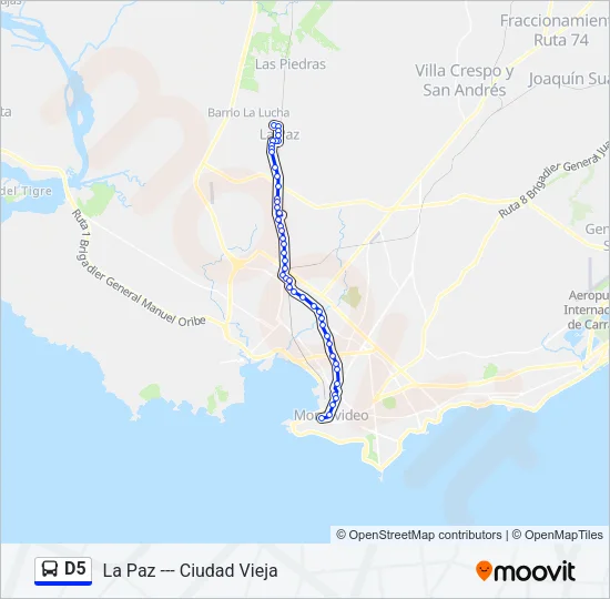 D5 Ómnibus Line Map