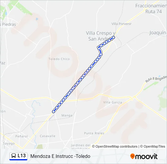 L13 Ómnibus Line Map