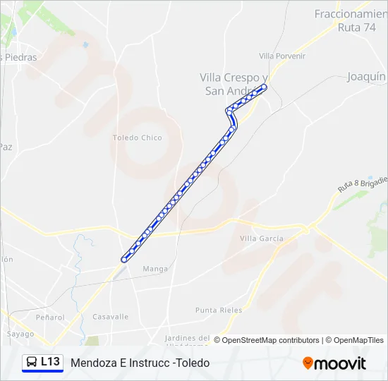 L13 Ómnibus Line Map