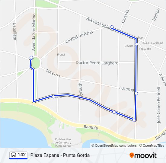 Mapa de 142 de Ómnibus