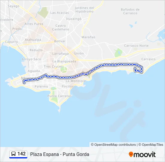 142 Ómnibus Line Map